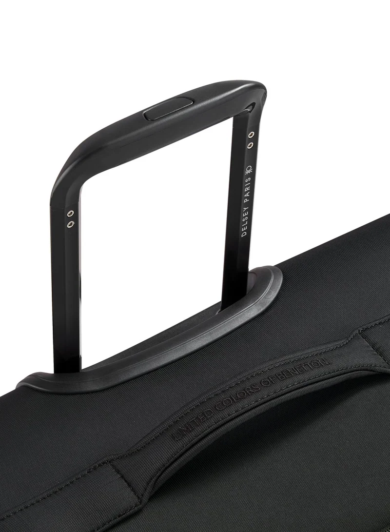 UNITED COLORS OF BENETTON  Color Block 69 Cm 4 Double Wheeled Softside Expandable Check-In Luggage Trolley Case - Black  | Best Price UAE
